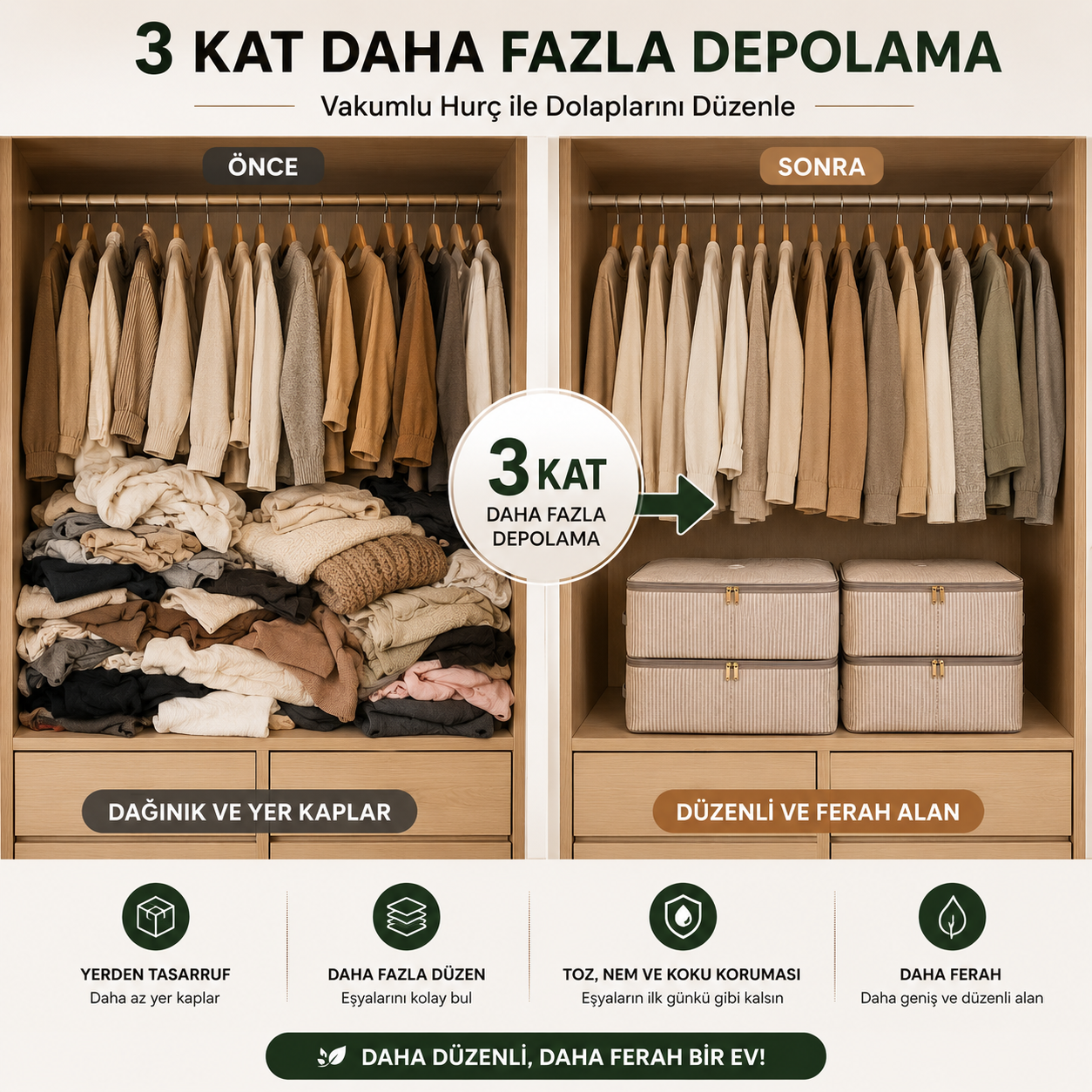 Ferahome Vakumlu Hurç 65 x 45 x 22